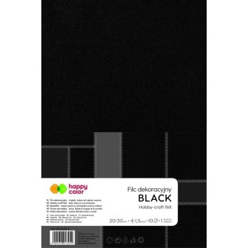 Filc dekoracyjny czarny 10szt HAPPY COLOR