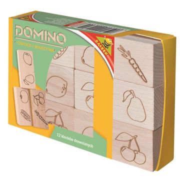 Domino drewniane - owoce i warzywa