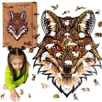Puzzle drewniane eko 120 Zaczarowany lis A3