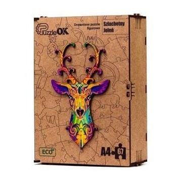 Puzzle drewniane eko 67 Szlachetny jeleń A4