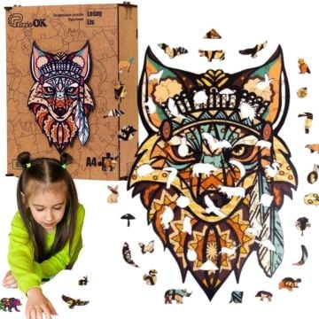 Puzzle drewniane eko 65 Leśny lis A4