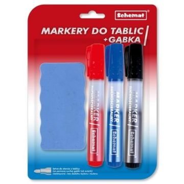 Markery suchościeralne do tablic + gąbka
