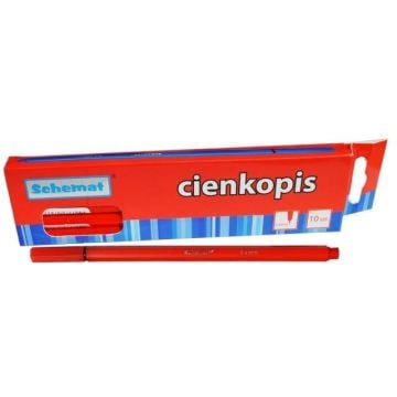 Cienkopis 0,4mm czerwony (10szt)