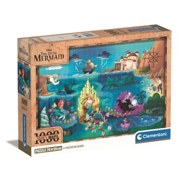 Puzzle 1000 Compact Disney Maps Little Mermaid