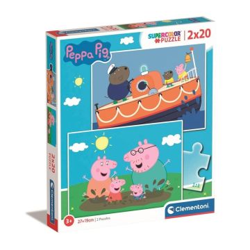 Puzzle 2x20 Super Kolor Peppa Pig