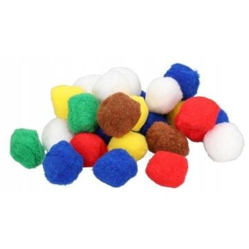 Pompony puszyste MIX 5cm 30szt