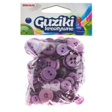 Guziki kreatywne fioletowe 40g