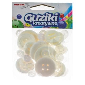 Guziki kreatywne białe 40g