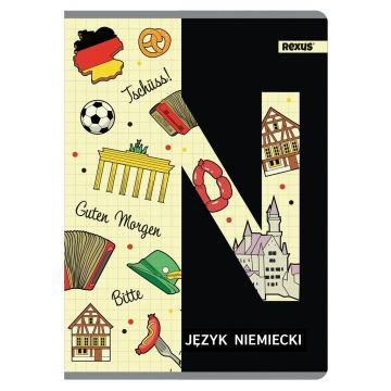 Zeszyt tematyczny A5/60K kratka J.niemiecki (5szt)