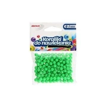 Koraliki do nawlekania zielone + sznurek 6mm 16g