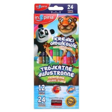 Kredki trójkątne dwustronne 12=24 kolory
