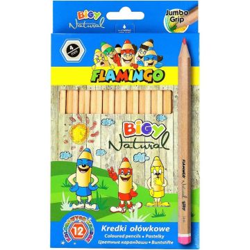 Kredki ołówkowe Jumbo Bigy Natural 12 kolorów