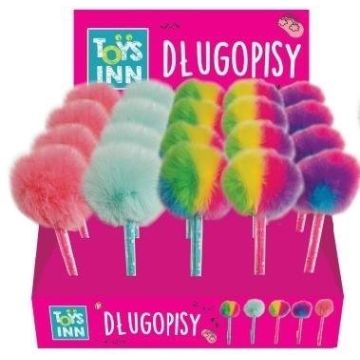 Długopis pompon z grą mix STnux