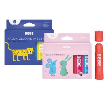 Kredki żelowe w sztyfcie 10g 6 kolorów BB Kids mix