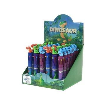 Długopis wielokolorowy z dinozaurem 15cm (36szt)