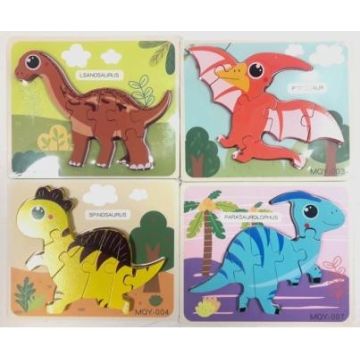 Puzzle drewniane dinozaury