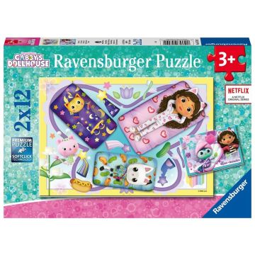 Puzzle dla dzieci 2x12 Koci Domek Gabi