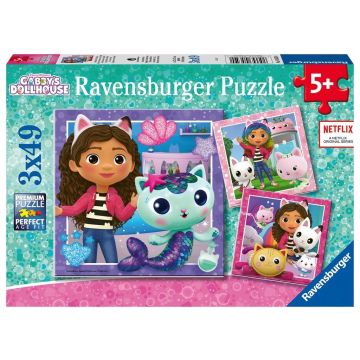 Puzzle dla dzieci 3x49 Koci Domek Gabi