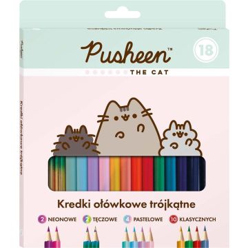 Kredki ołówkowe 18 kolorów Pusheen BAMBINO