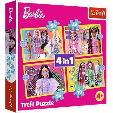 Puzzle 4w1 Wesoły świat Barbie TREFL