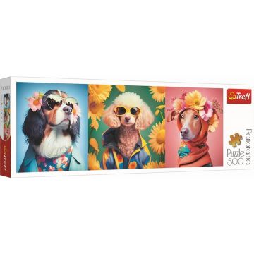 Puzzle 500 Panorama Pokaz mody psia edycja TREFL