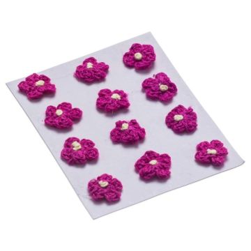 Kwiatki dekoracyjne 18mm ciemny różowy 12szt