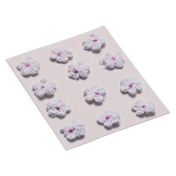 Kwiatki dekoracyjne 18mm białe 12szt