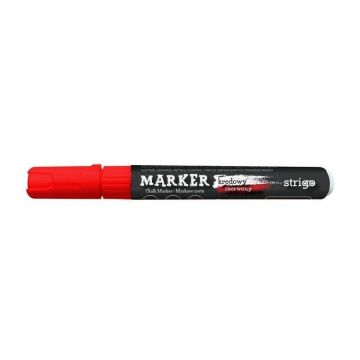 Marker kredowy okrągła końcówka czerwony STRIGO