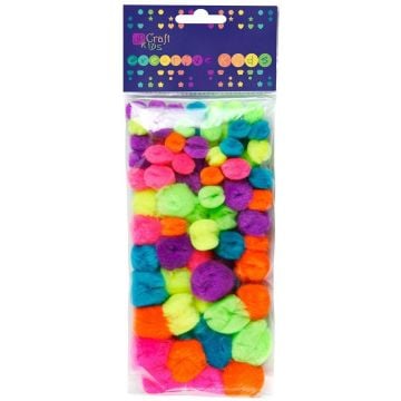 Pompony akrylowe neon 78szt mix