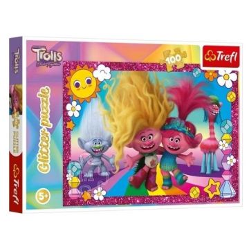 Puzzle 100 Glitter Błyszczące Trolle TREFL