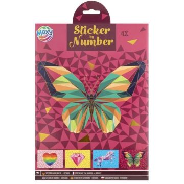 Naklejanie po numerach A4 Motyl