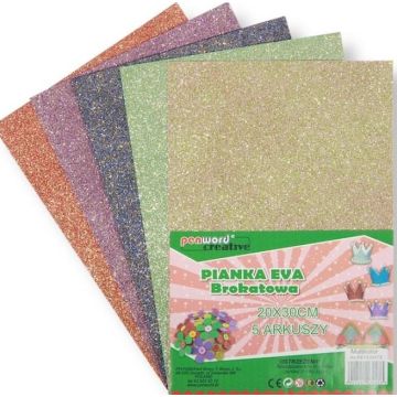 Pianka multicolor brokat 20x30 5szt