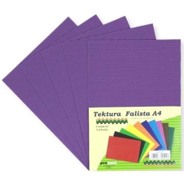 Tektura A4 falista fioletowa 5szt