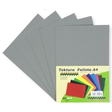 Tektura A4 falista jasnoszara 5szt