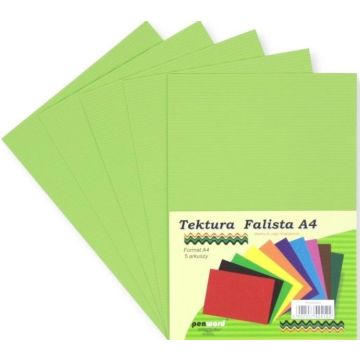 Tektura A4 falista pistacjowa 5szt