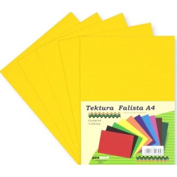 Tektura A4 falista żółta 5szt