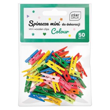 Kolorowe spinacze do dekoracji mini 50szt