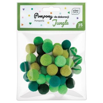 Pompony do dekoracji 35 sztuk Jungle