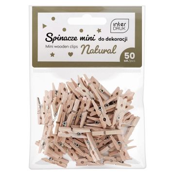 Naturalne spinacze do dekoracji mini 50szt