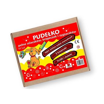 Pudełko pełne szlaczków kropeczek i zygzaczków