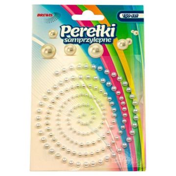 Perełki samoprzylepne białe 150szt