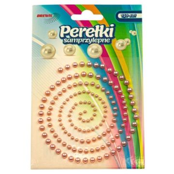 Perełki samoprzylepne różowe 150szt