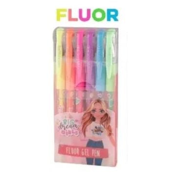 Długopis żelowy fluo 6 kolorów