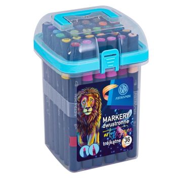 Markery trójkątne dwustronne 36 kol ASTRA