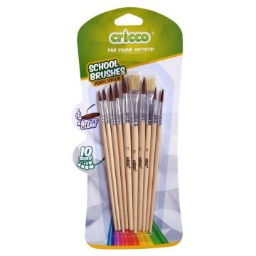 Pędzelki szkolne drewniane 10szt CRICCO