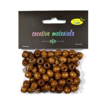 Koraliki drewniane brąz 10mm 25g
