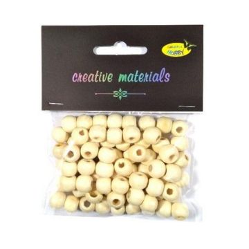 Koraliki drewniane kremowe 10mm 25g