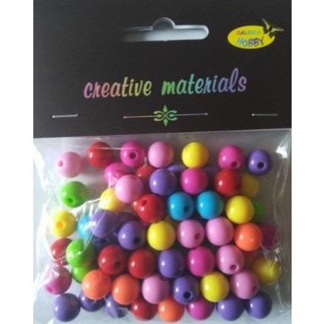 Koraliki okrągłe kolorowe 10mm ok 40g