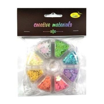 Cekiny kwiatki 8 kolorów 6mm 40g