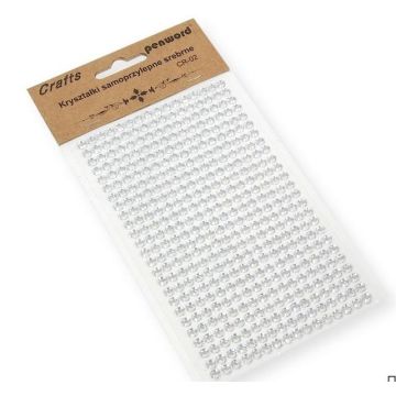 Kryształki samoprzylepne CR-02 srebrne 5mm